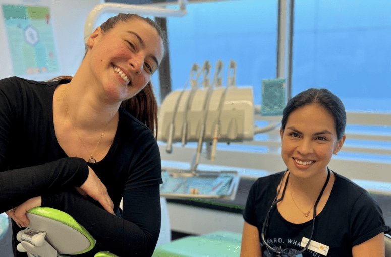 Two happy Alpers Dental Staff